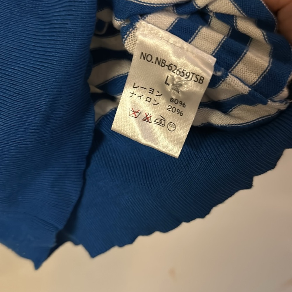 Royal blue and white stripped cardigan - Picture 4 of 5